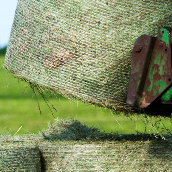 round hay bale stacking