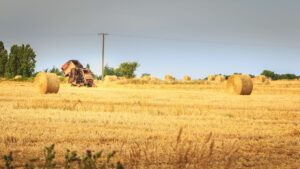 baler in field