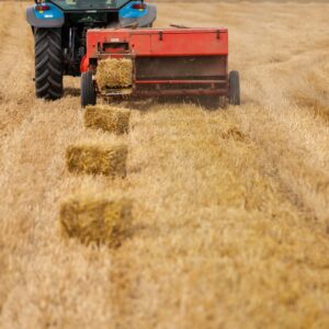 Baler leaving behind bales