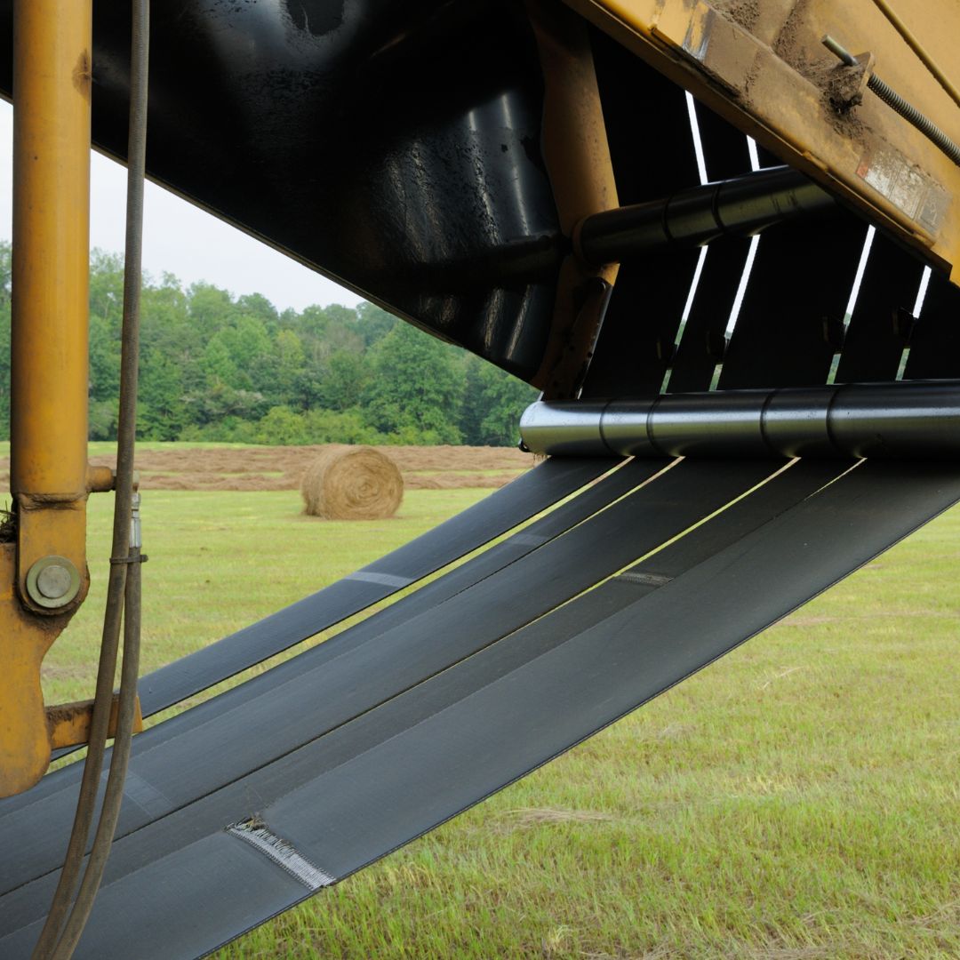 Tightened baler belt.