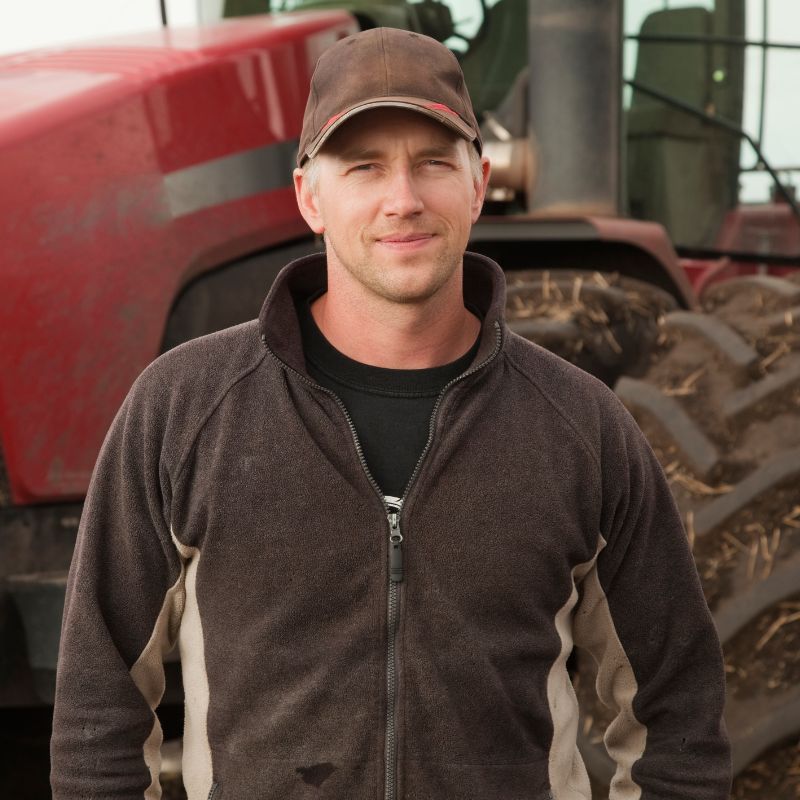 Farmer smiling