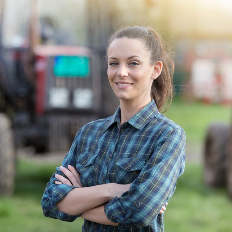 Farmer smiling