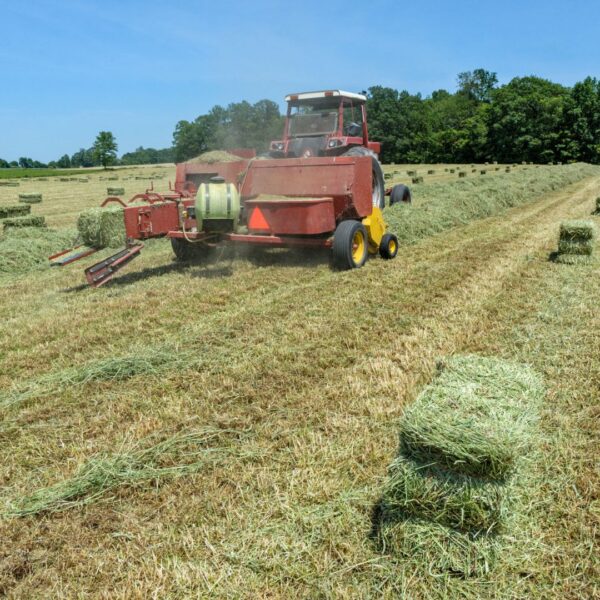 baler working in field
