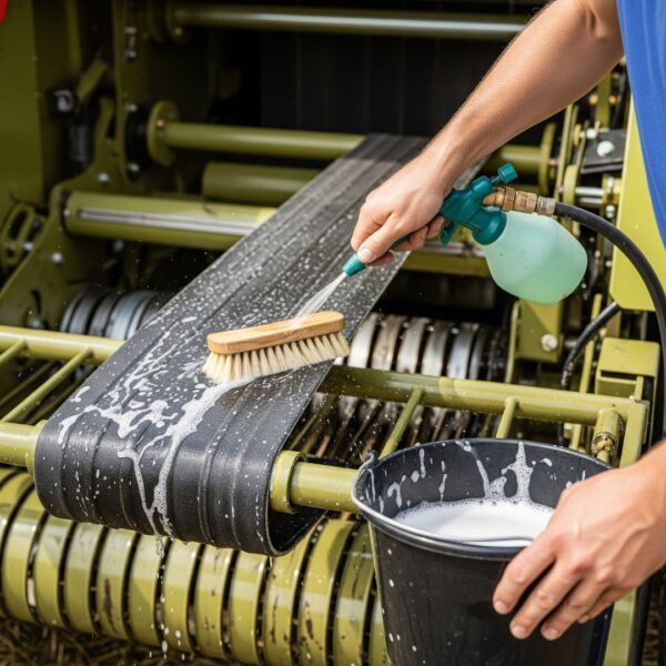 cleaning baler belt