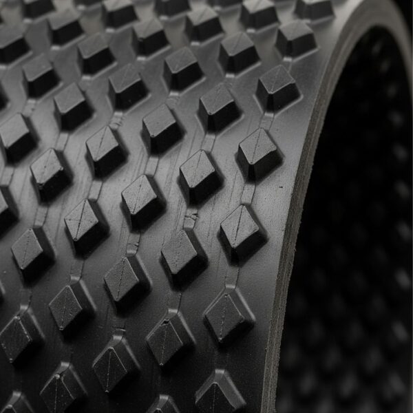 Textured surface of a new round baler belt