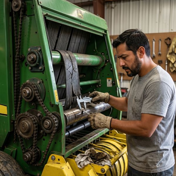 fixing broken baler belt