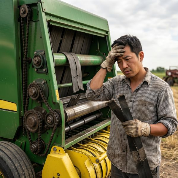 broken baler belt