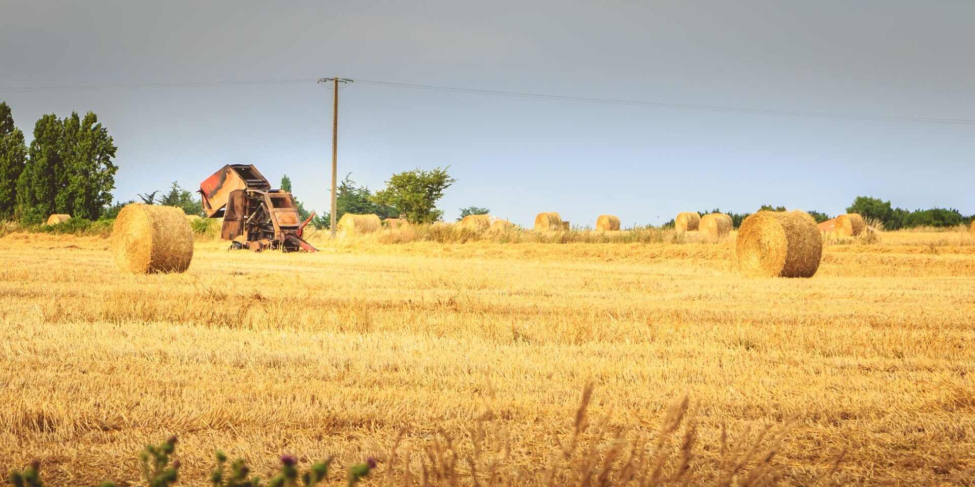 baler in field