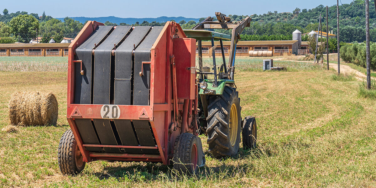 baler in a field